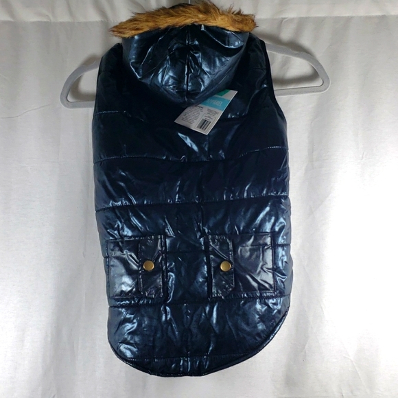 Frisco Glossy Black Insulated Dog Puffer Coat - Picture 2 of 9